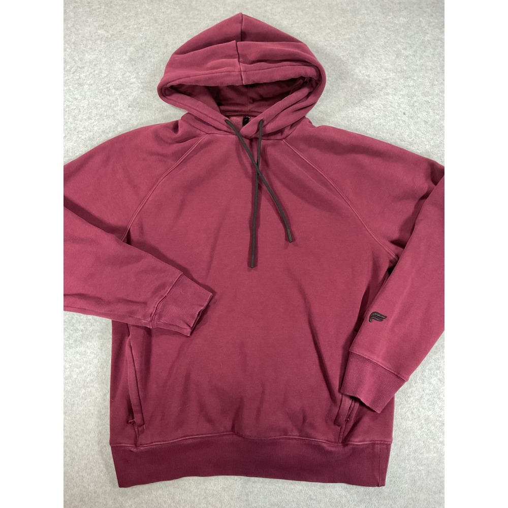 Fabletics Mens Burgundy Raglan Fleece Hoodie Small SB2251306-6932-15020 2975